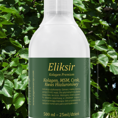 KOLAGEN PITNY PREMIUM ELIKSIR + MSM, WIT. C, B6, BIOTYNA, CYNK, KWAS HIALURONOWY - 500 ML
